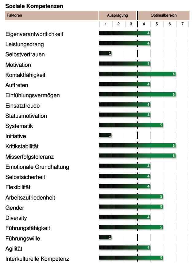 Ein bestens geeignetes Instrument zur Analyse der Ausgangssituation und um Selbstführung erlernen zu können: DNLA ESK - Erfolgsprofil Soziale Kompetenz.