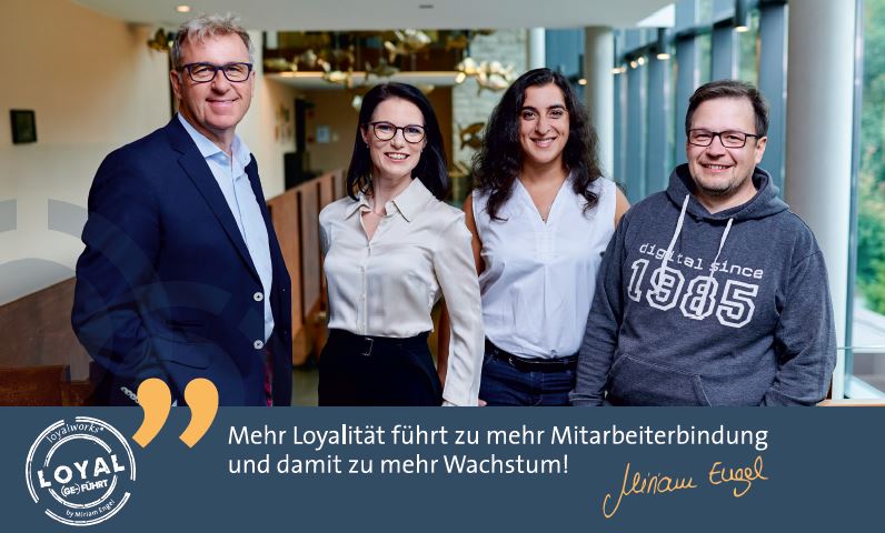 Ihr Expert*innen-Team für den Zertifikatslehrgang Loyale Führung mit DNLA Uwe Rissiek, Neda Mohaghengi, Miriam Engel und Sascha Riedeberger!