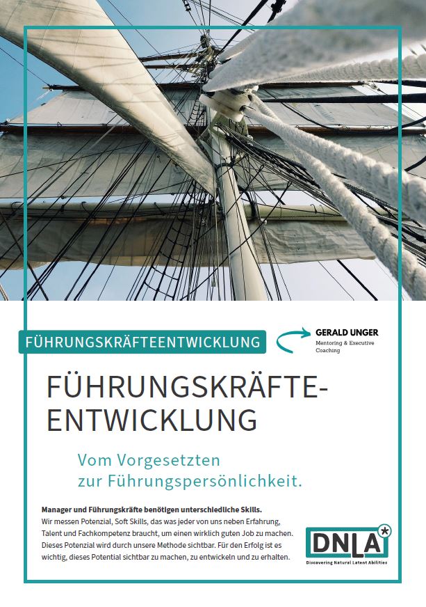 Das Leistungsangebot von Gerald Unger und DNLA beim 18. Forum Hospital Management in Wien:
Lösungen für die Führungskräfteentwicklung, für Personalentwicklung und effektive Coachings und für die richtige Personalauswahl.