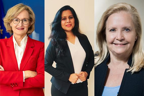 Mairead McGuinness, Neelima Bhaduri and Sue Behrens, part of the ‘Career Progression’ event hosted by PM group´s Women’s Network an event with top speakers from 3 continents.
