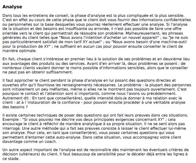 DNLA PV potentiel de vente - Évaluation exemplaire.