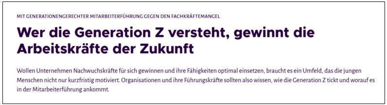 Sie startet jetzt ins Berufsleben: Die Generation Z Führung geschieht nach neuen Regeln. Das stellt Führungskräfte vor neue Herausforderungen. Wir zeigen, wie man ihnen begegnet.