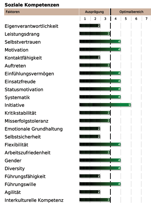 Beispiel DNLA-Erfolgsprofil Soziale Kompetenz: Mängel in der Führungsfähigkeit, im Auftreten, in der Eigenverantwortlichkeit, ... - hier muss man also nicht Bossing bekämpfen, sondern gezielt Führungskompetenzen trainieren und aufbauen.
