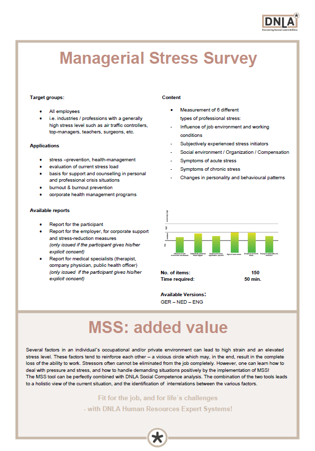 DNLA MSS - Managerial Stress Survey - factsheet