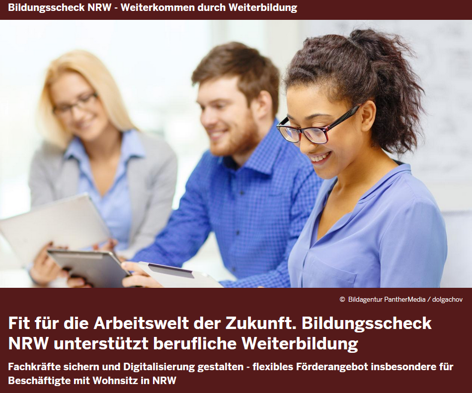 Grafik: Screenshot von der Webseite des mags NRW https://www.mags.nrw/bildungsscheck.