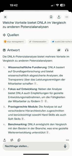Welche Vorteile bietet DNLA im Vergleich zu anderen Potenzialanalysen? Hier die Antworten von "Perplexity".