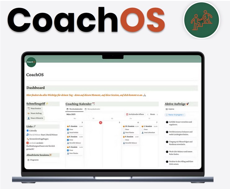Coach OS - Demobildschirm. 