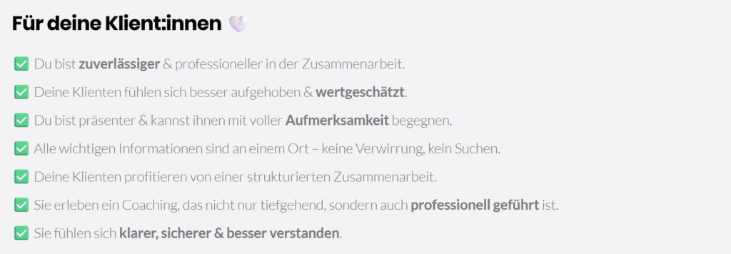 Coach OS - Nutzen für die Klient*innen der Coaches.