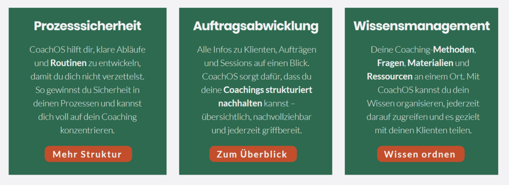 Coach OS - Vorteile